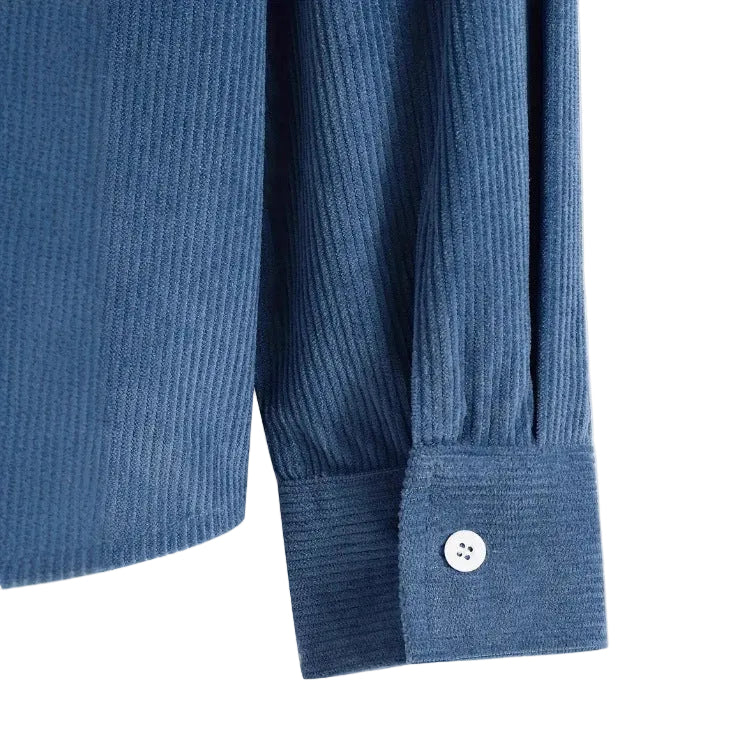 Striped Cardigan Shirt Men's Button Corduroy
