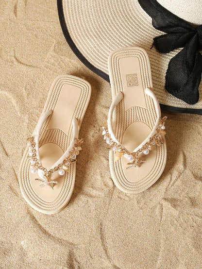 Golden Tide Rhinestone Flats
