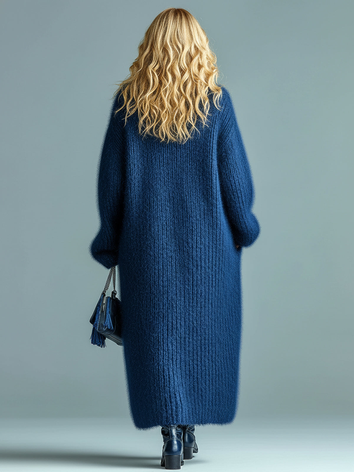 Elvarya Oversized Fuzzy Knit Cardigan