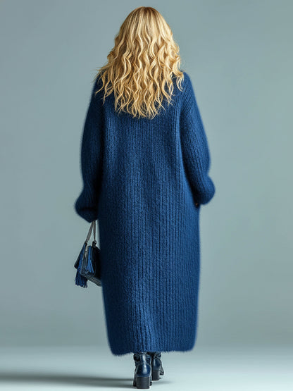 Elvarya Oversized Fuzzy Knit Cardigan