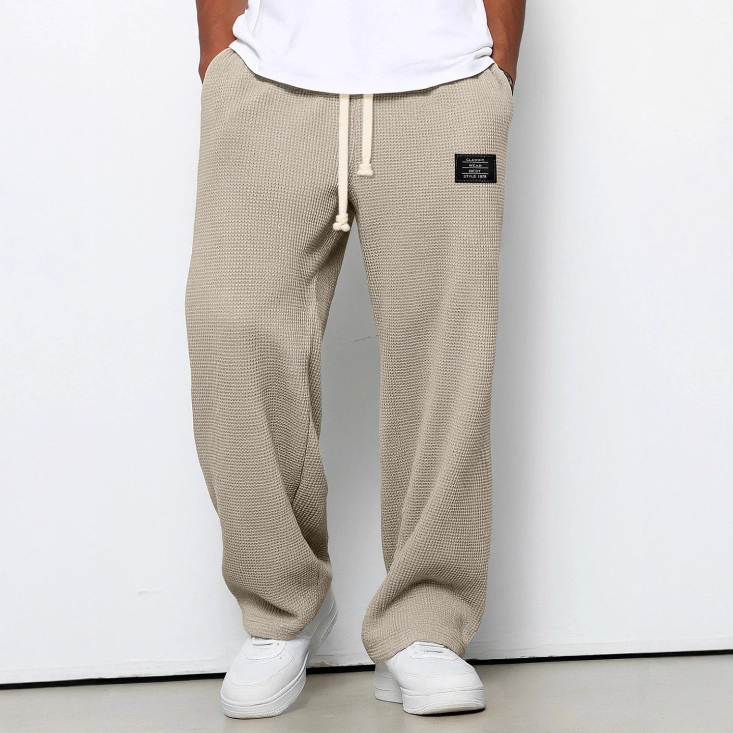 Elvarya – Wide-Leg Waffle-Knit Trousers