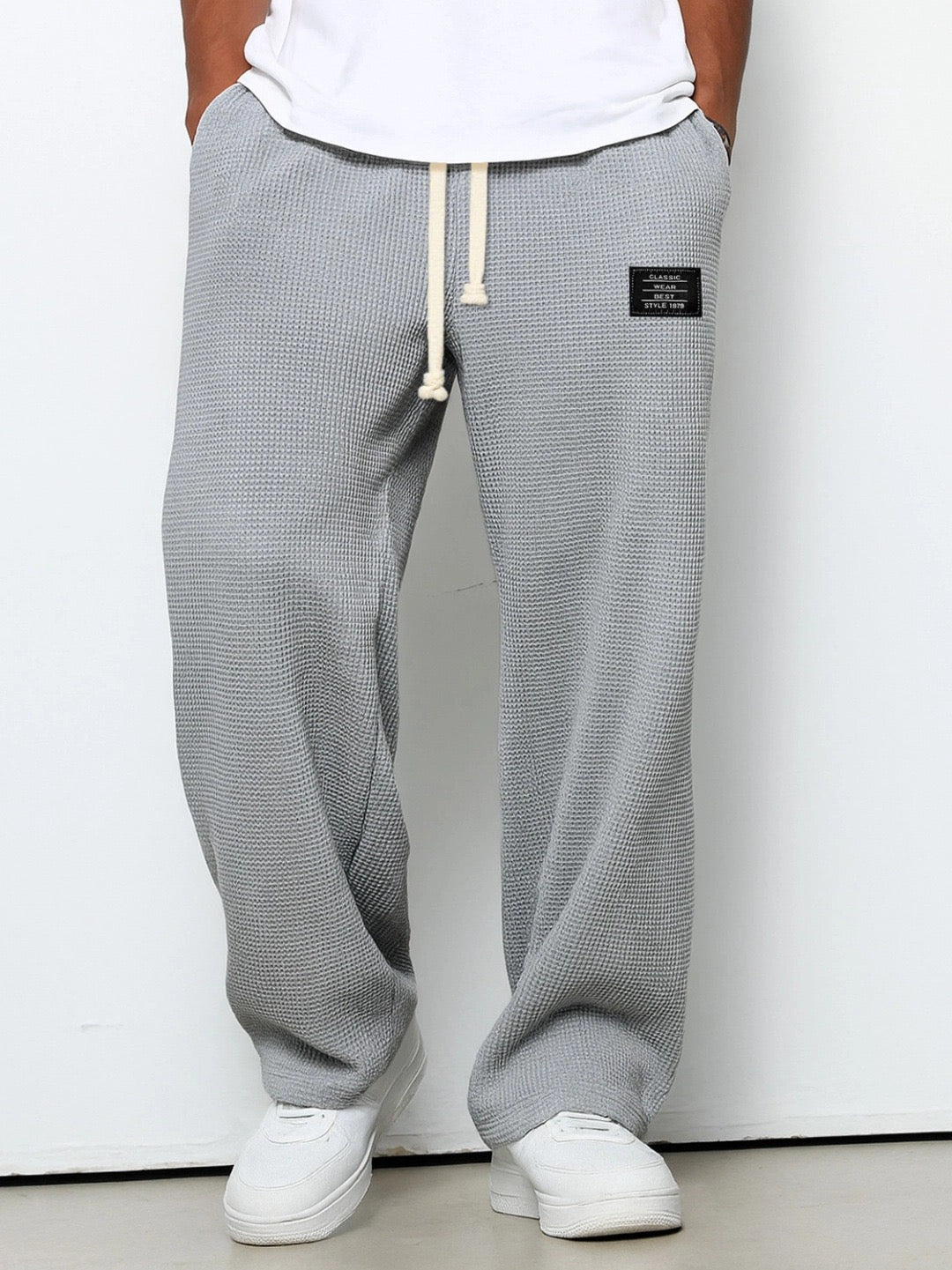 Elvarya – Wide-Leg Waffle-Knit Trousers