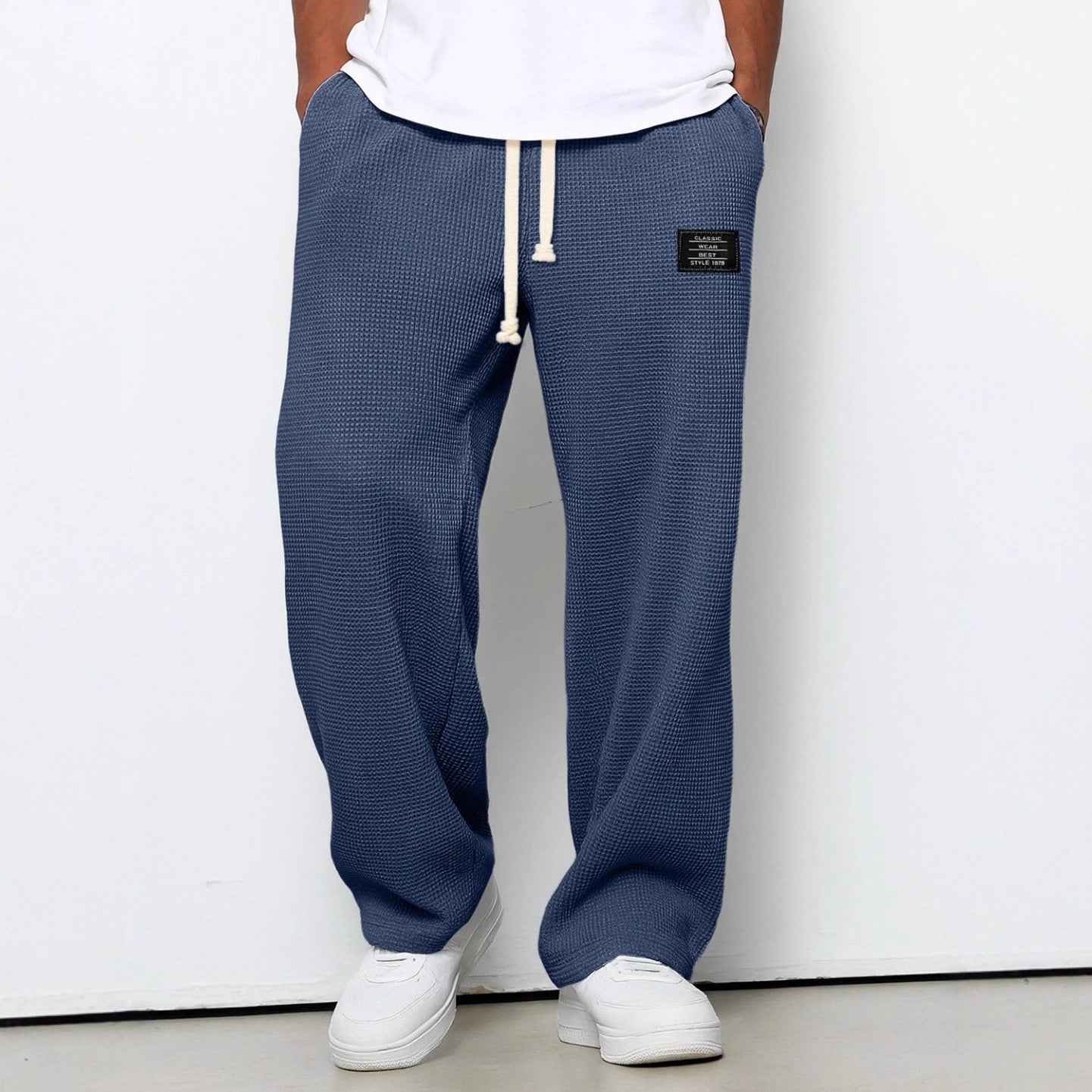 Elvarya – Wide-Leg Waffle-Knit Trousers