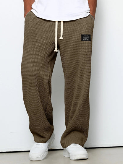 Elvarya – Wide-Leg Waffle-Knit Trousers