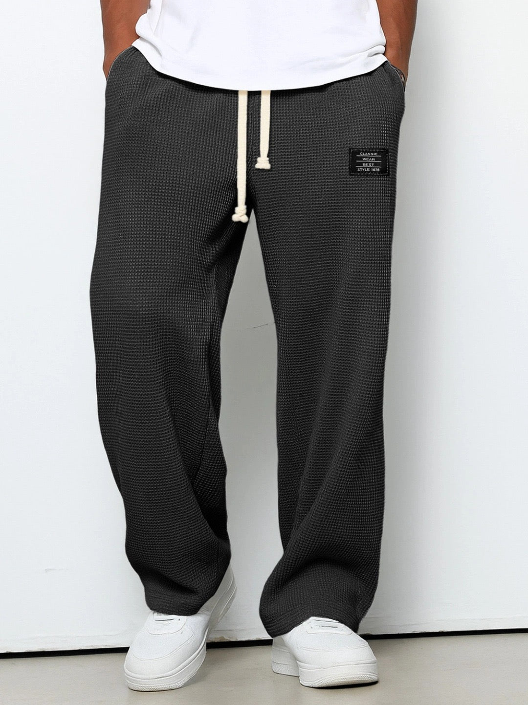 Elvarya – Wide-Leg Waffle-Knit Trousers