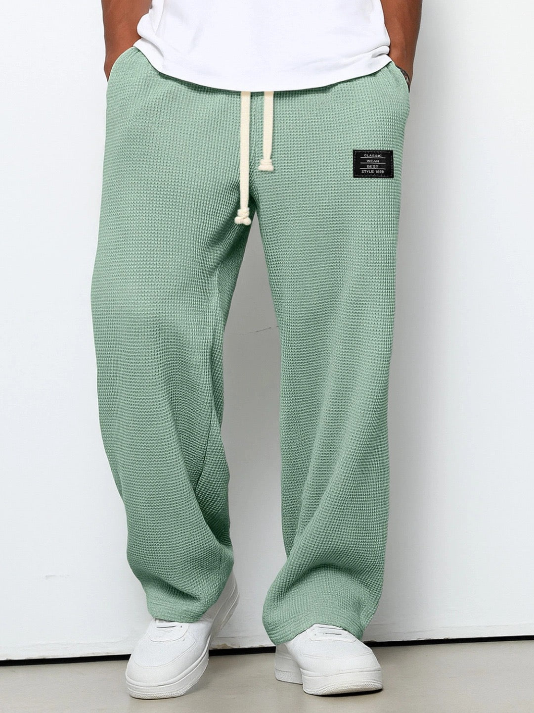 Elvarya – Wide-Leg Waffle-Knit Trousers