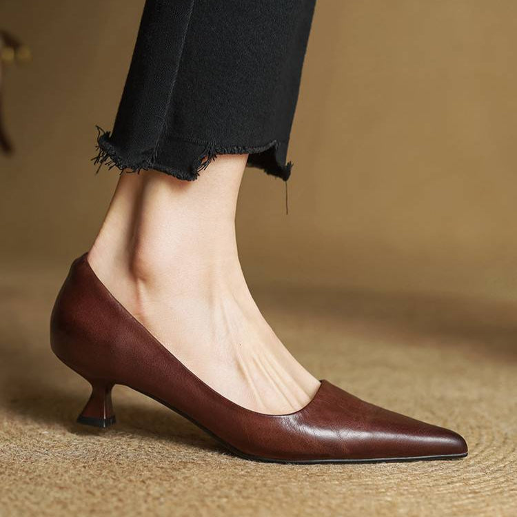 Ellie Genuine Leather Heels