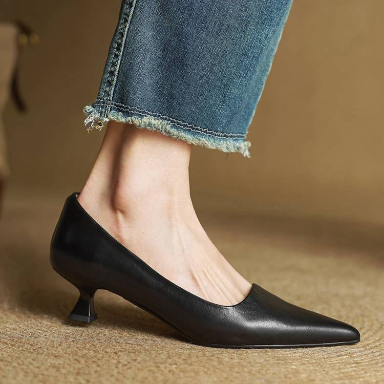 Ellie Genuine Leather Heels