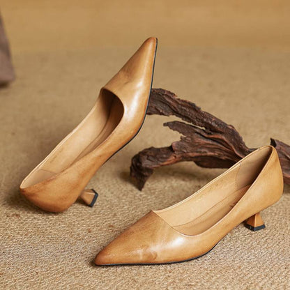 Ellie Genuine Leather Heels