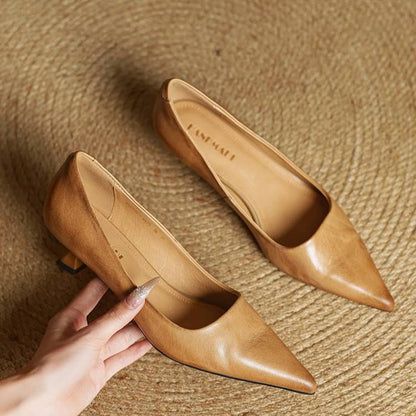 Ellie Genuine Leather Heels