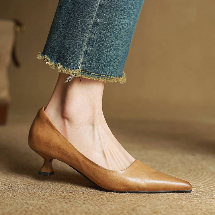 Ellie Genuine Leather Heels