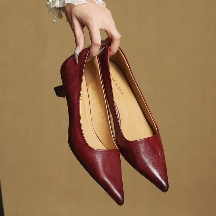 Ellie Genuine Leather Heels