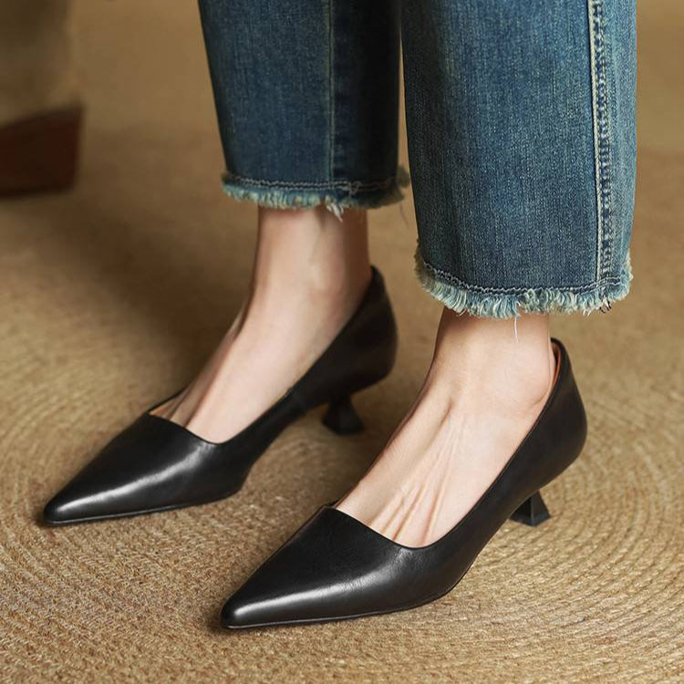 Ellie Genuine Leather Heels