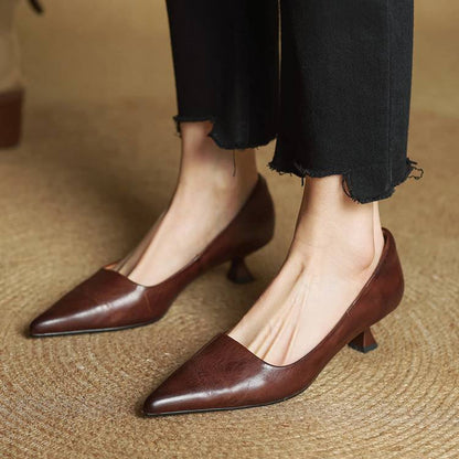 Ellie Genuine Leather Heels