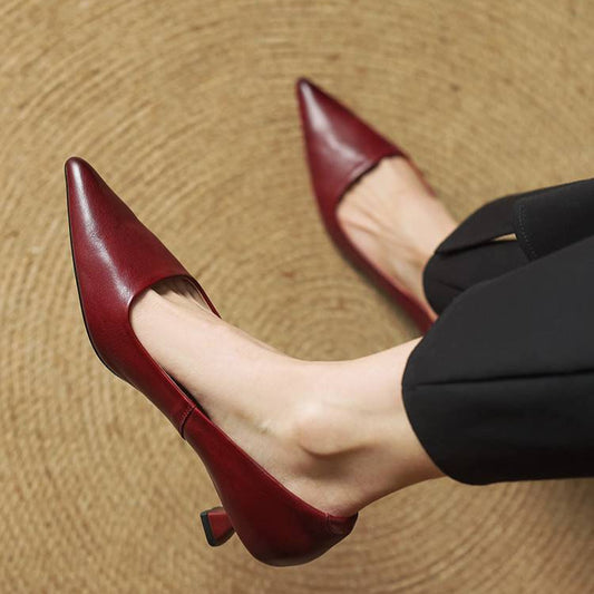 Ellie Genuine Leather Heels