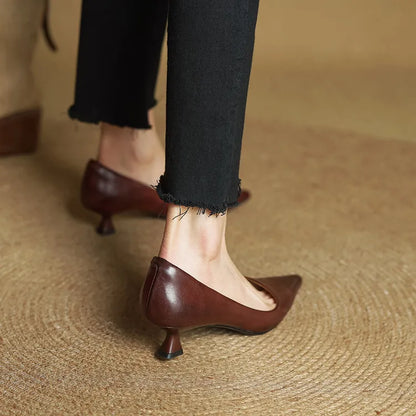 Ellie Genuine Leather Heels