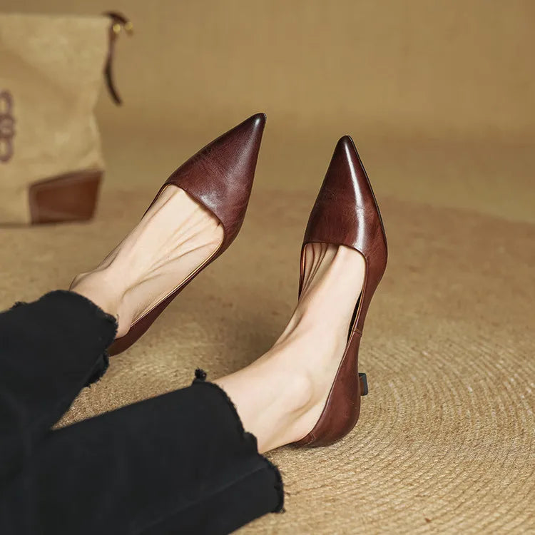 Ellie Genuine Leather Heels
