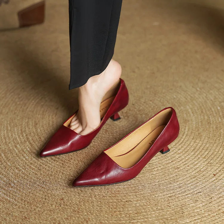 Ellie Genuine Leather Heels