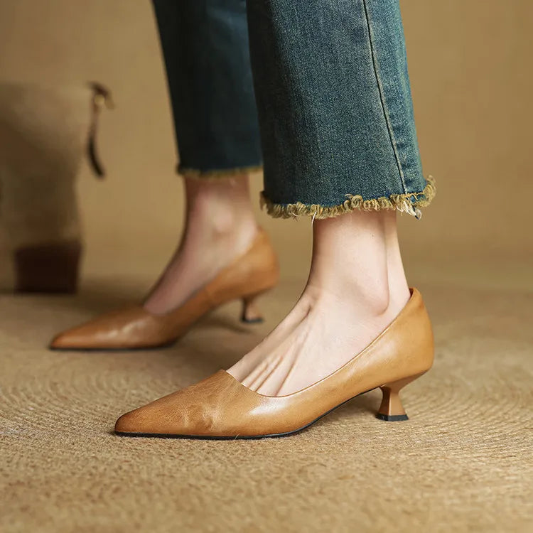 Ellie Genuine Leather Heels