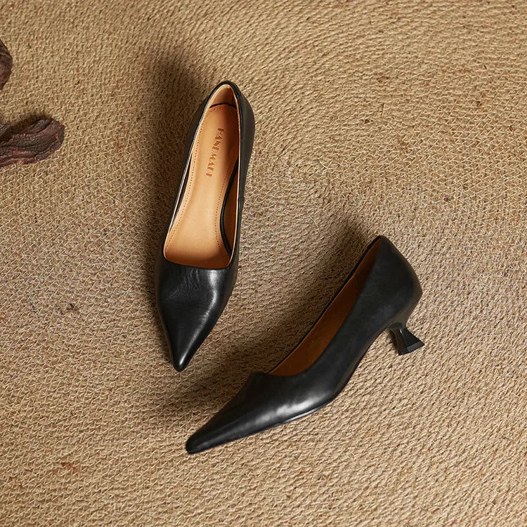 Ellie Genuine Leather Heels