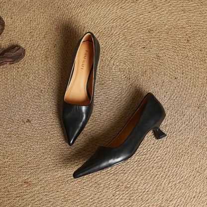 Ellie Genuine Leather Heels