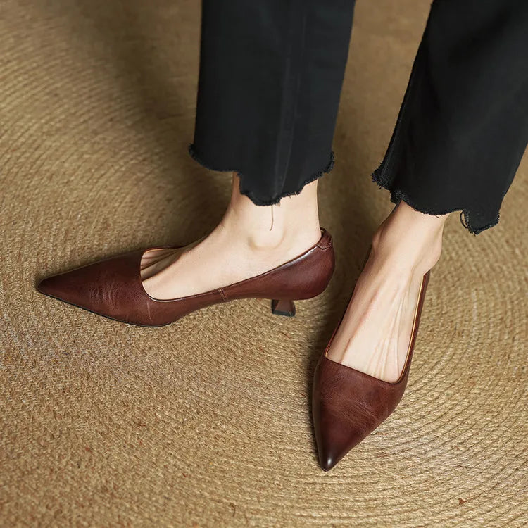 Ellie Genuine Leather Heels